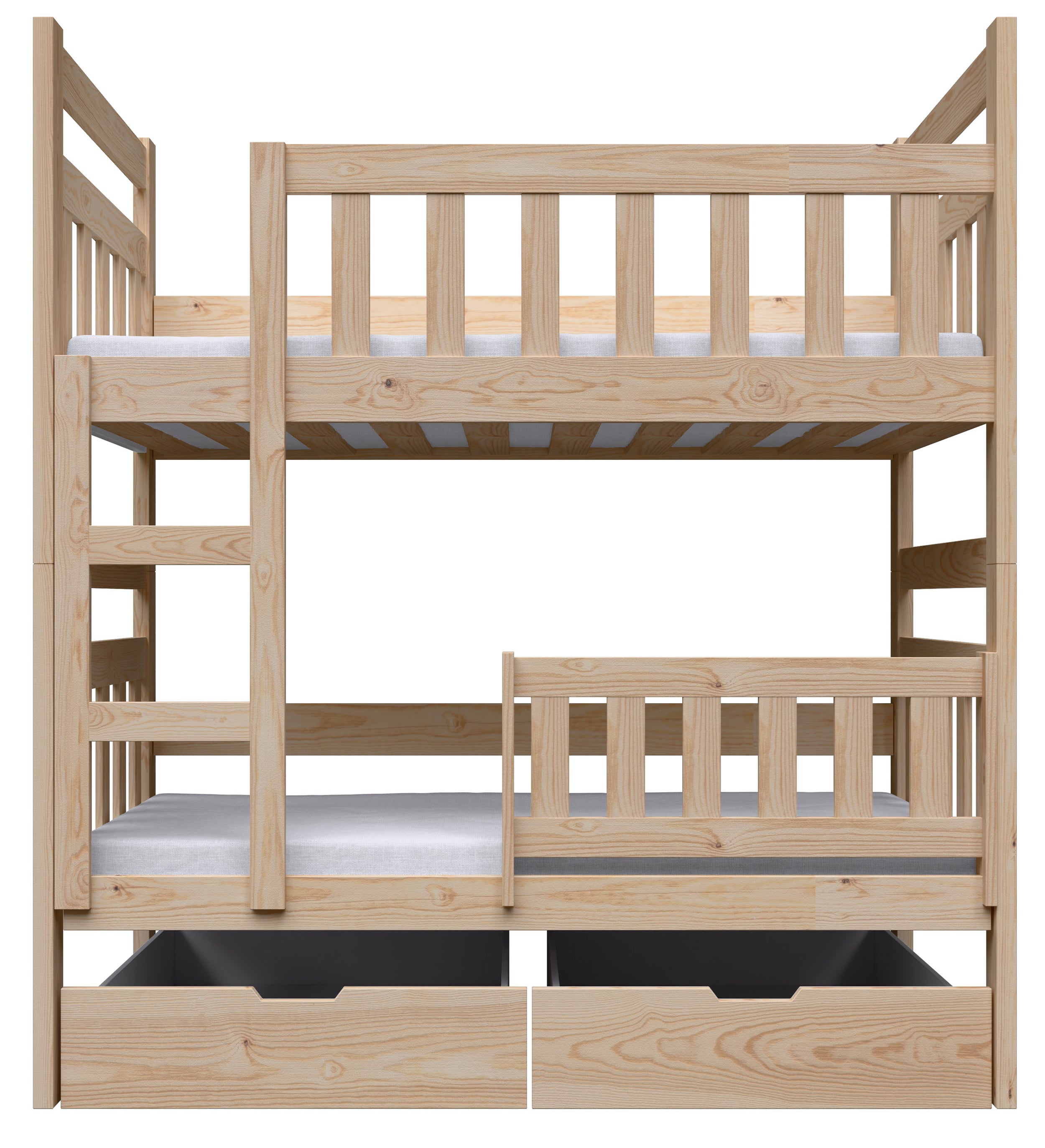 Etagenbett 80x185 cm Dromi mit Schubladen Kiefer