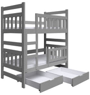 Etagenbett 80x185 cm Dromi mit Schubladen, grau