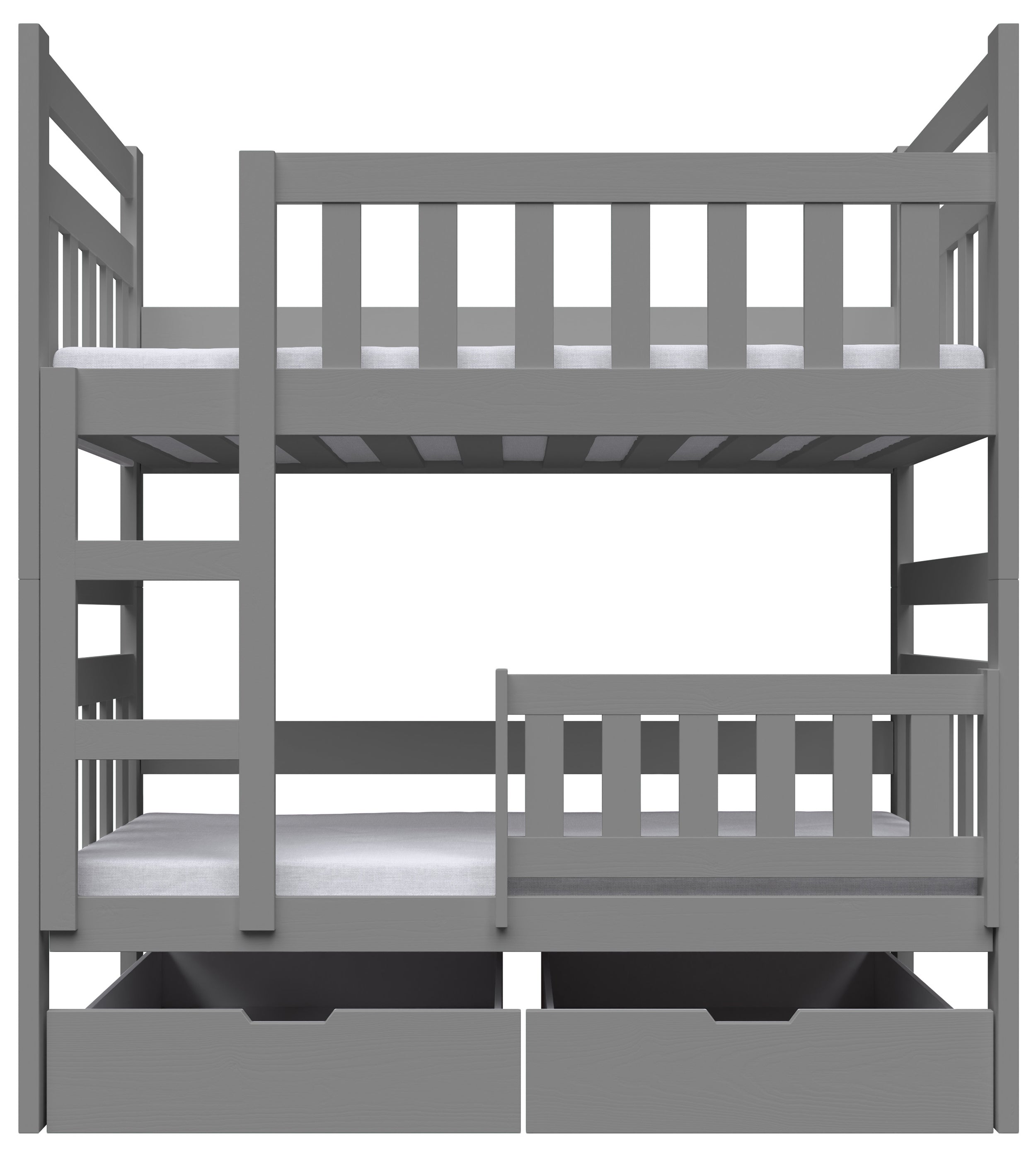 Etagenbett 80x185 cm Dromi mit Schubladen, grau