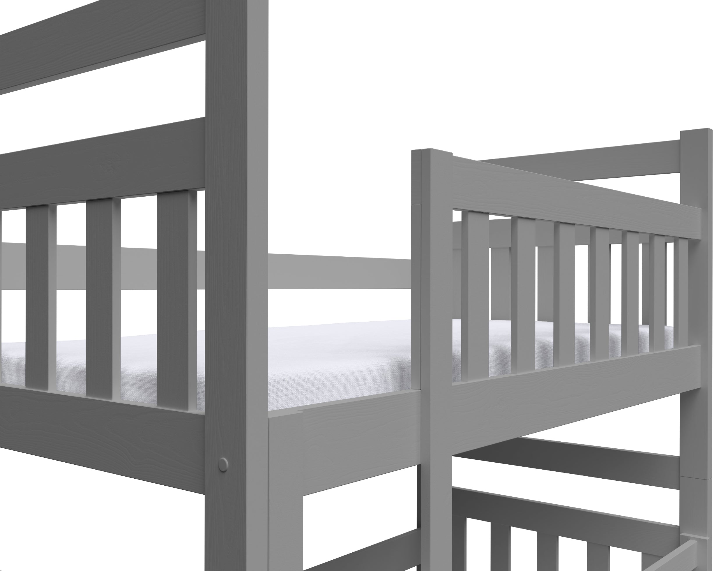 Etagenbett 80x185 cm Dromi mit Schubladen, grau