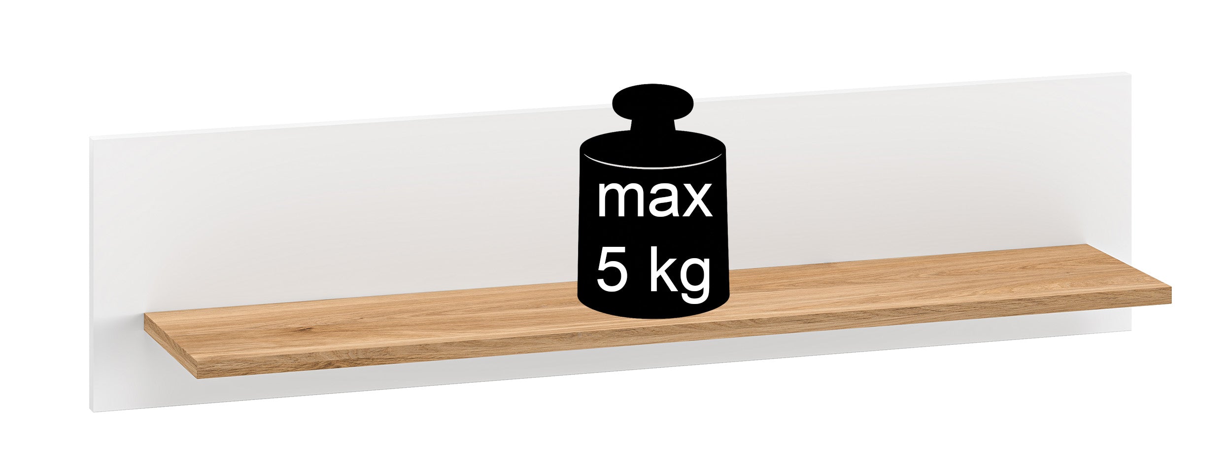 Wandregal Torino 101 cm Eiche Honey Castello/Alpenweiß
