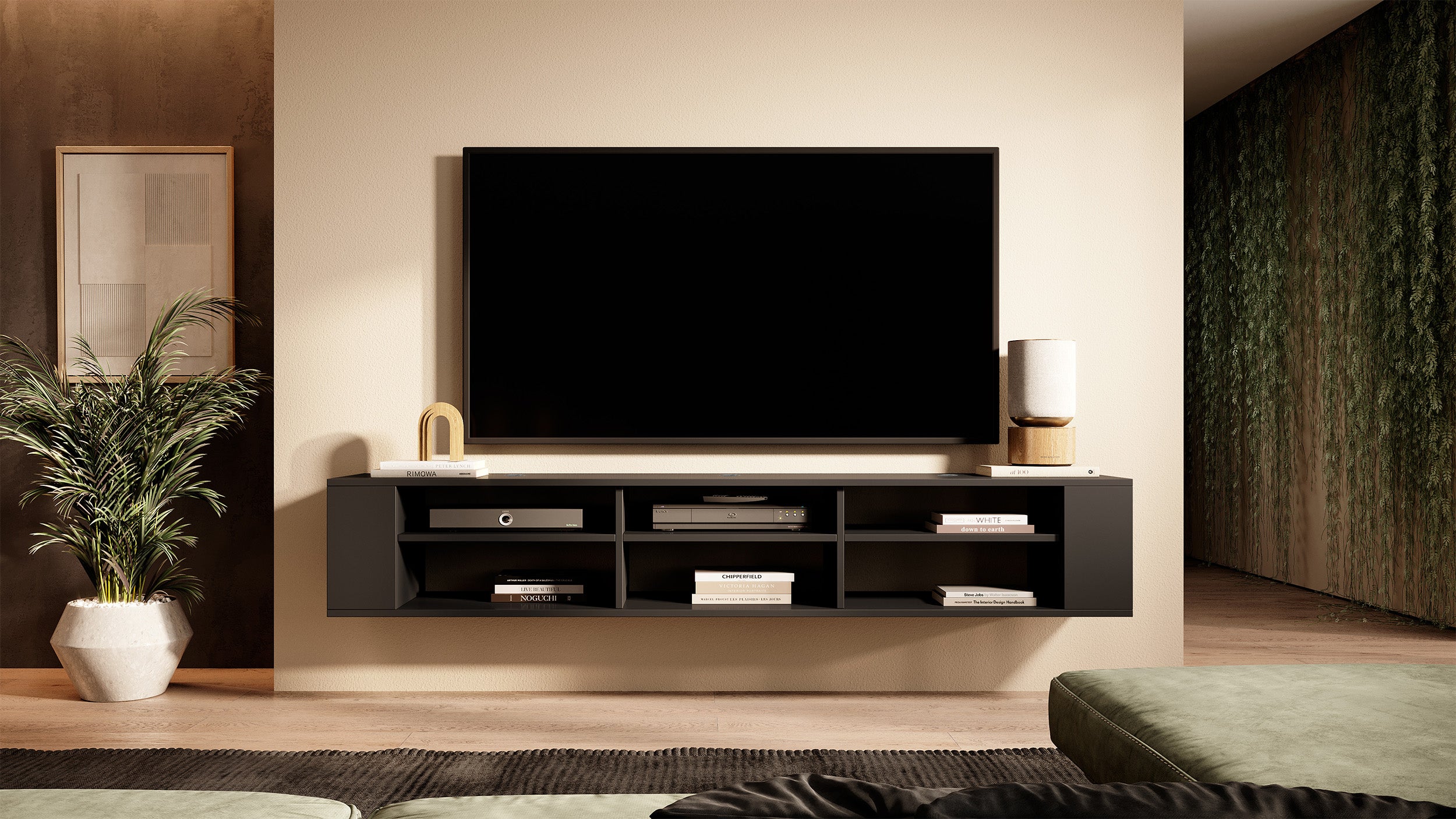 TV-Schrank Wall 175 cm Schwarz