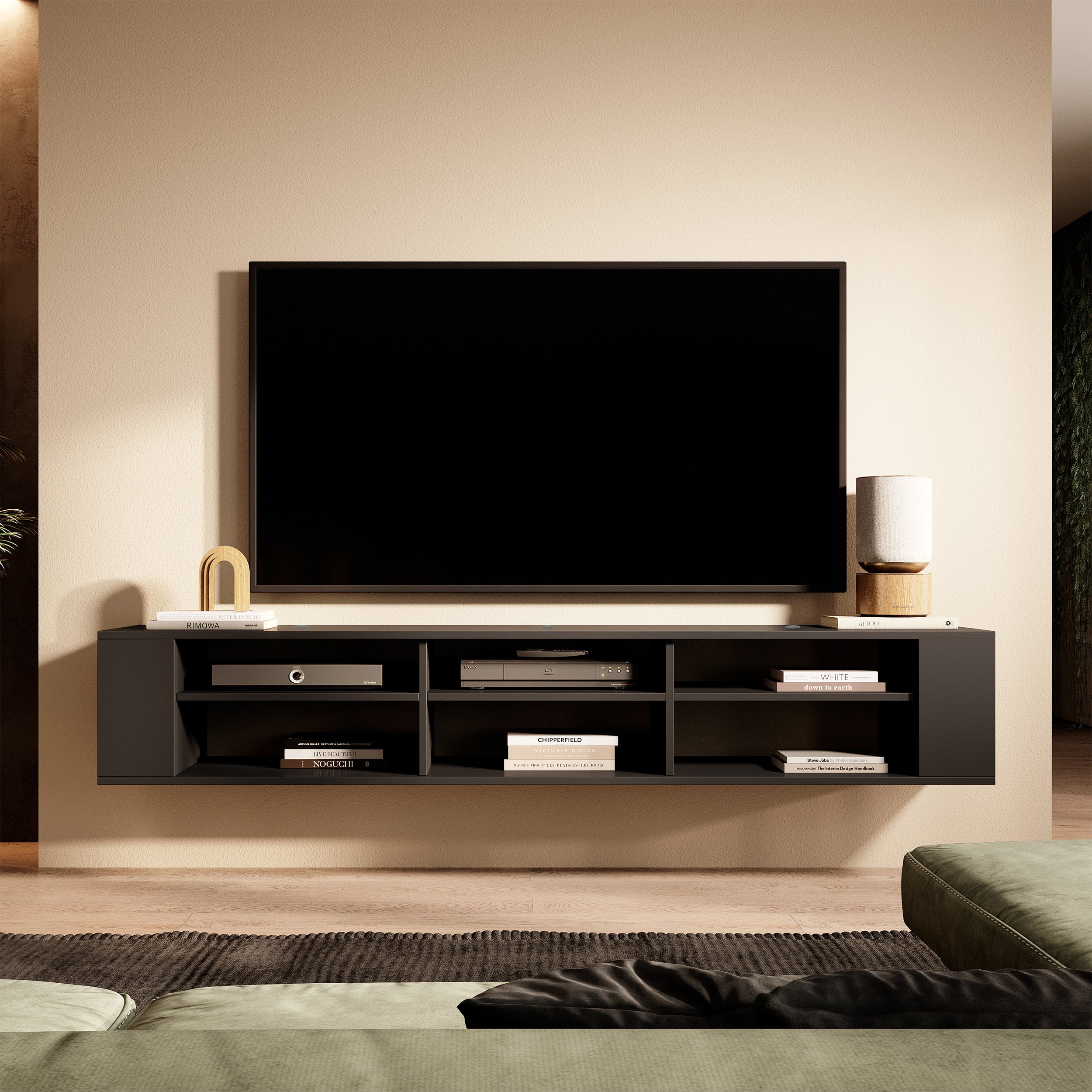 TV-Schrank Wall 175 cm Schwarz