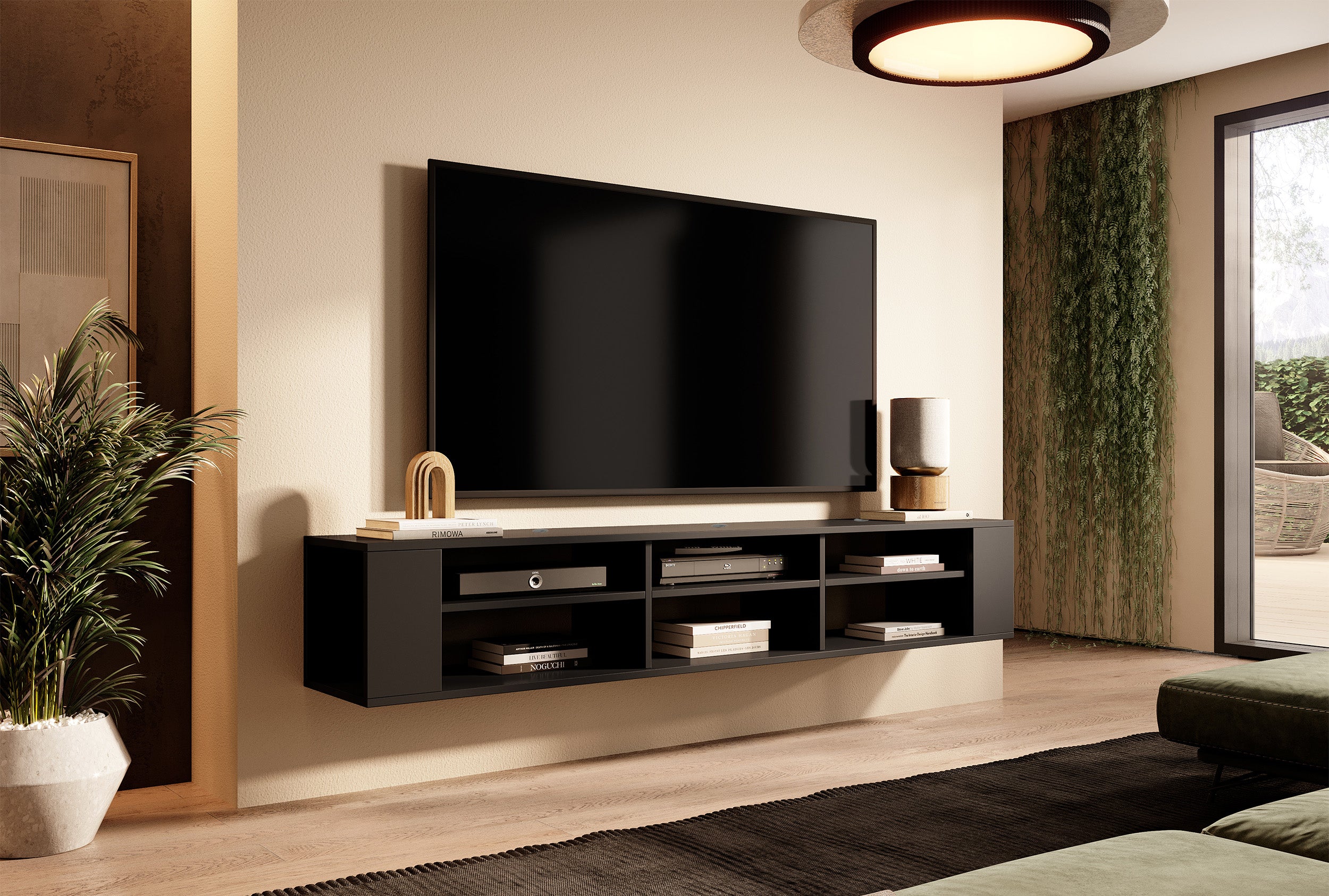 TV-Schrank Wall 175 cm Schwarz