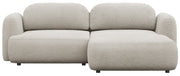 Ecksofa mit Schlaffunktion Tvoya, L-förmig, rechtsseitig, hellbeige Bouclé