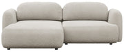 Ecksofa mit Schlaffunktion Tvoya, L-förmig, linksseitig, hellbeige Bouclé