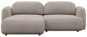 Ecksofa mit Schlafunktion Tvoya, L-förmig, linksseitig, grau-beiges Bouclé