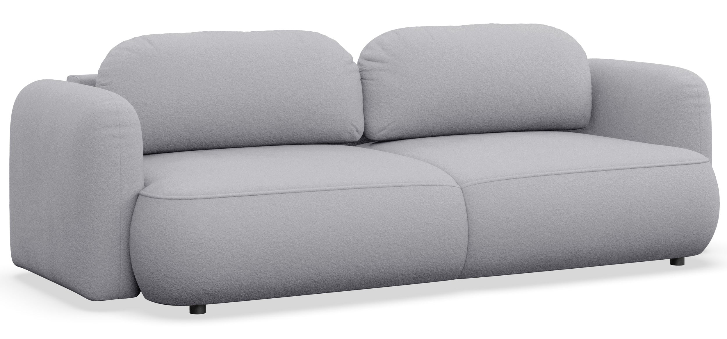Dreisitziges ausklappbares Sofa Tvoya in hellgrauem Chenille