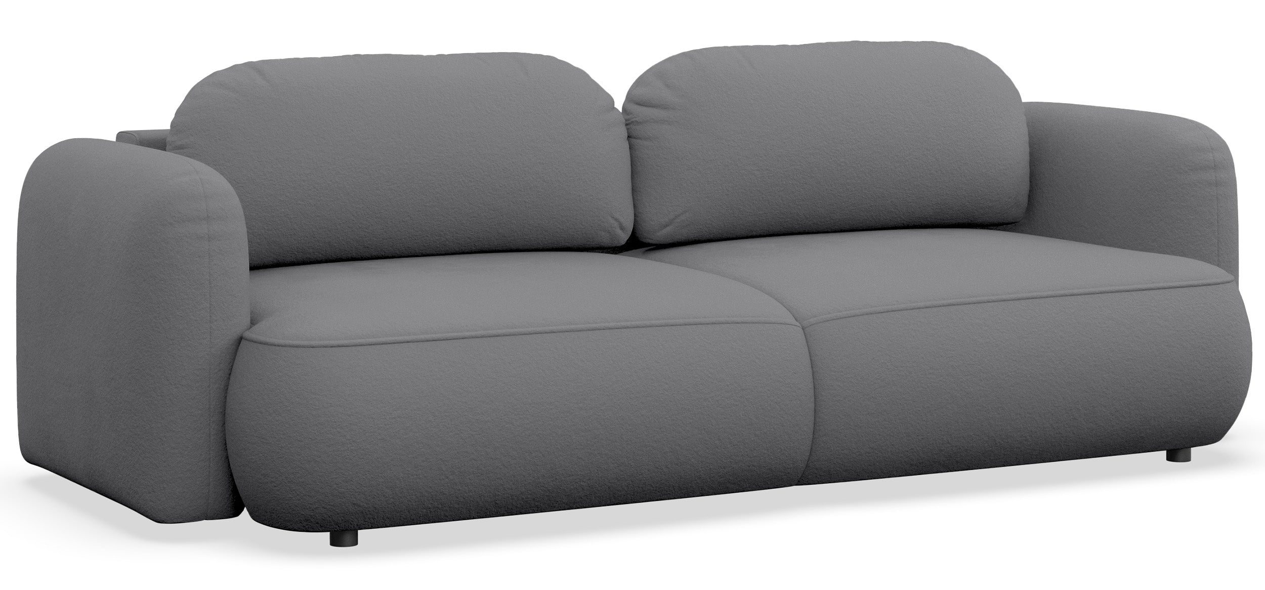 Dreisitziges ausklappbares Sofa Tvoya in grauem Chenille