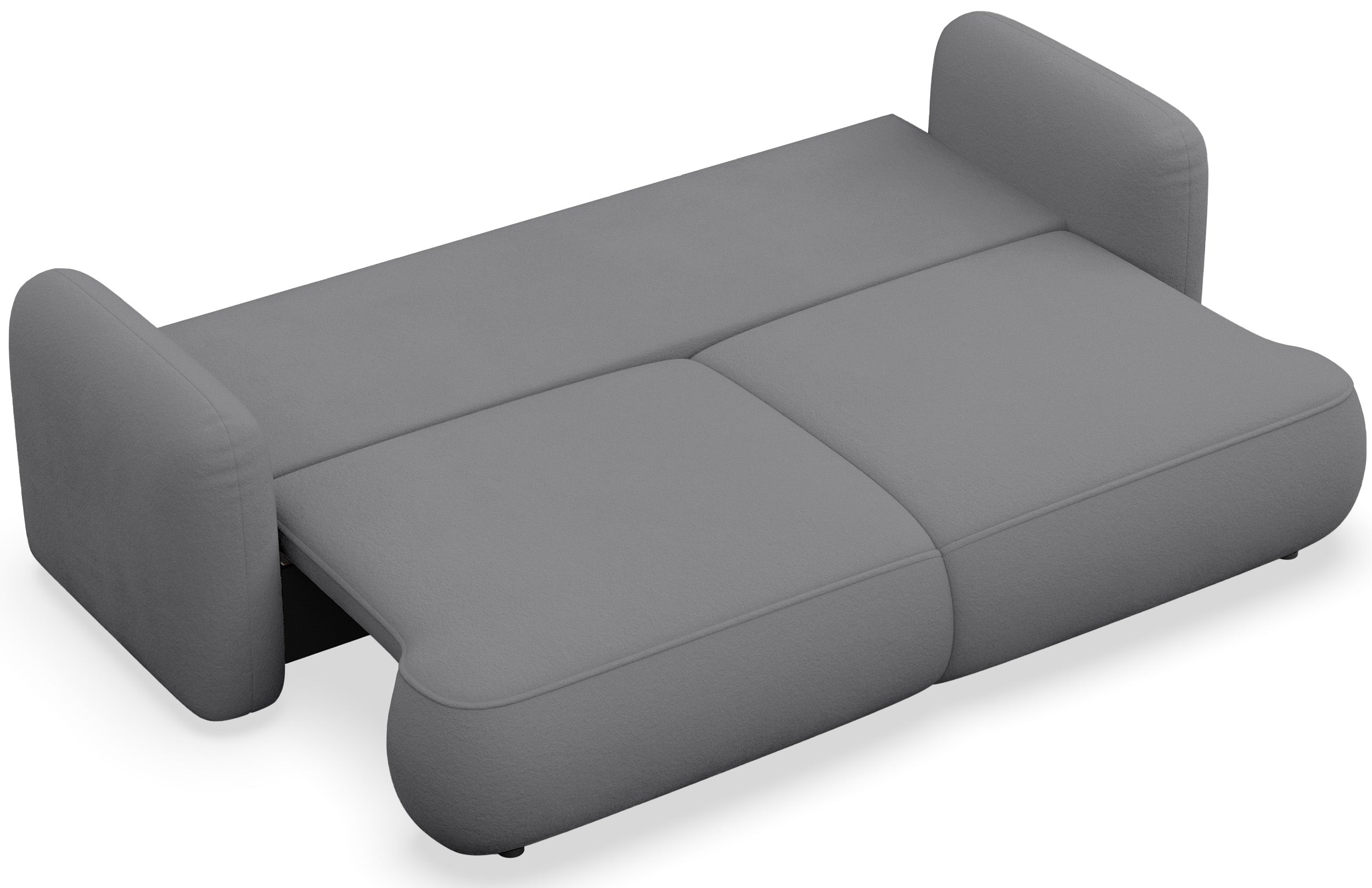 Dreisitziges ausklappbares Sofa Tvoya in grauem Chenille