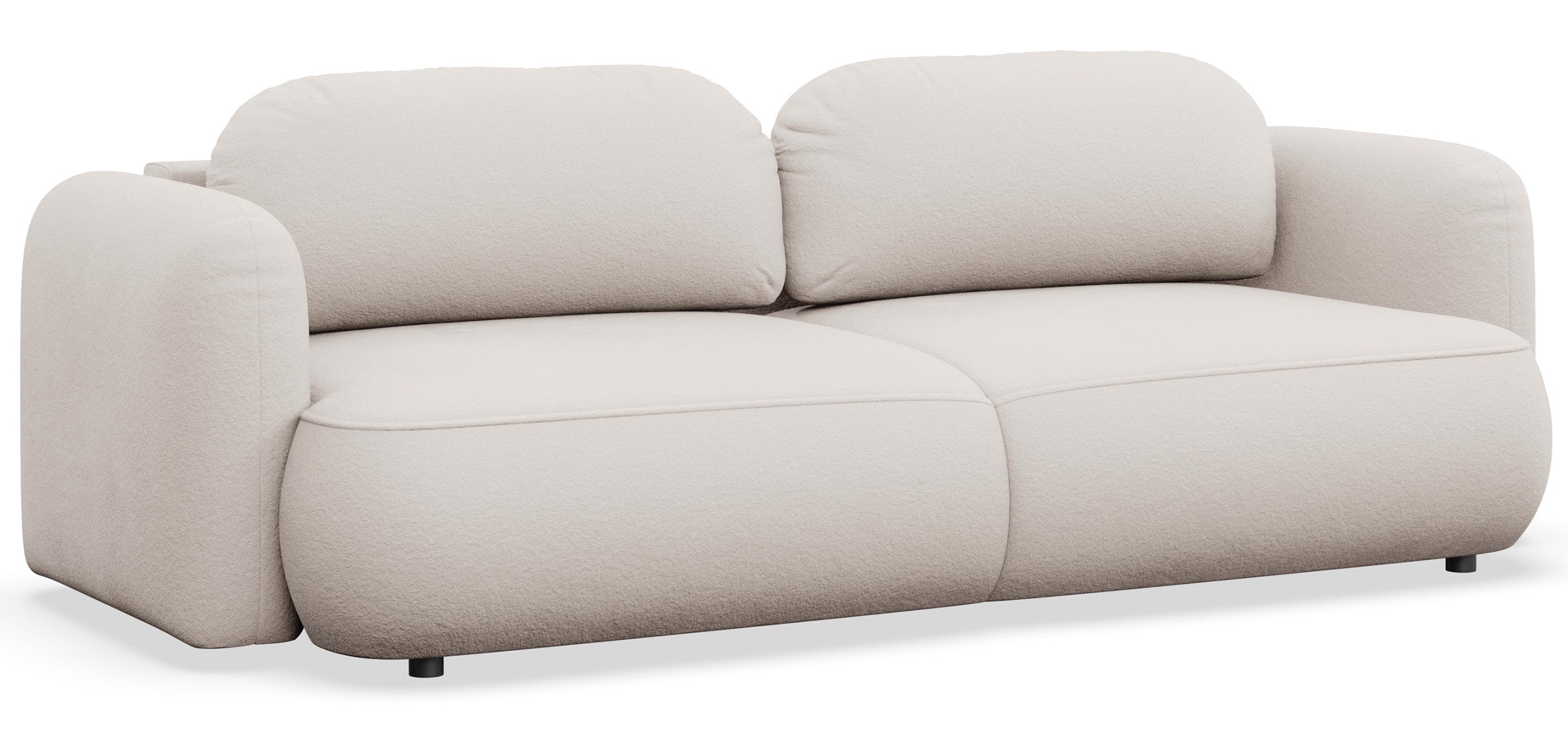Dreisitziges ausklappbares Sofa Tvoya in hellbeigem Chenille