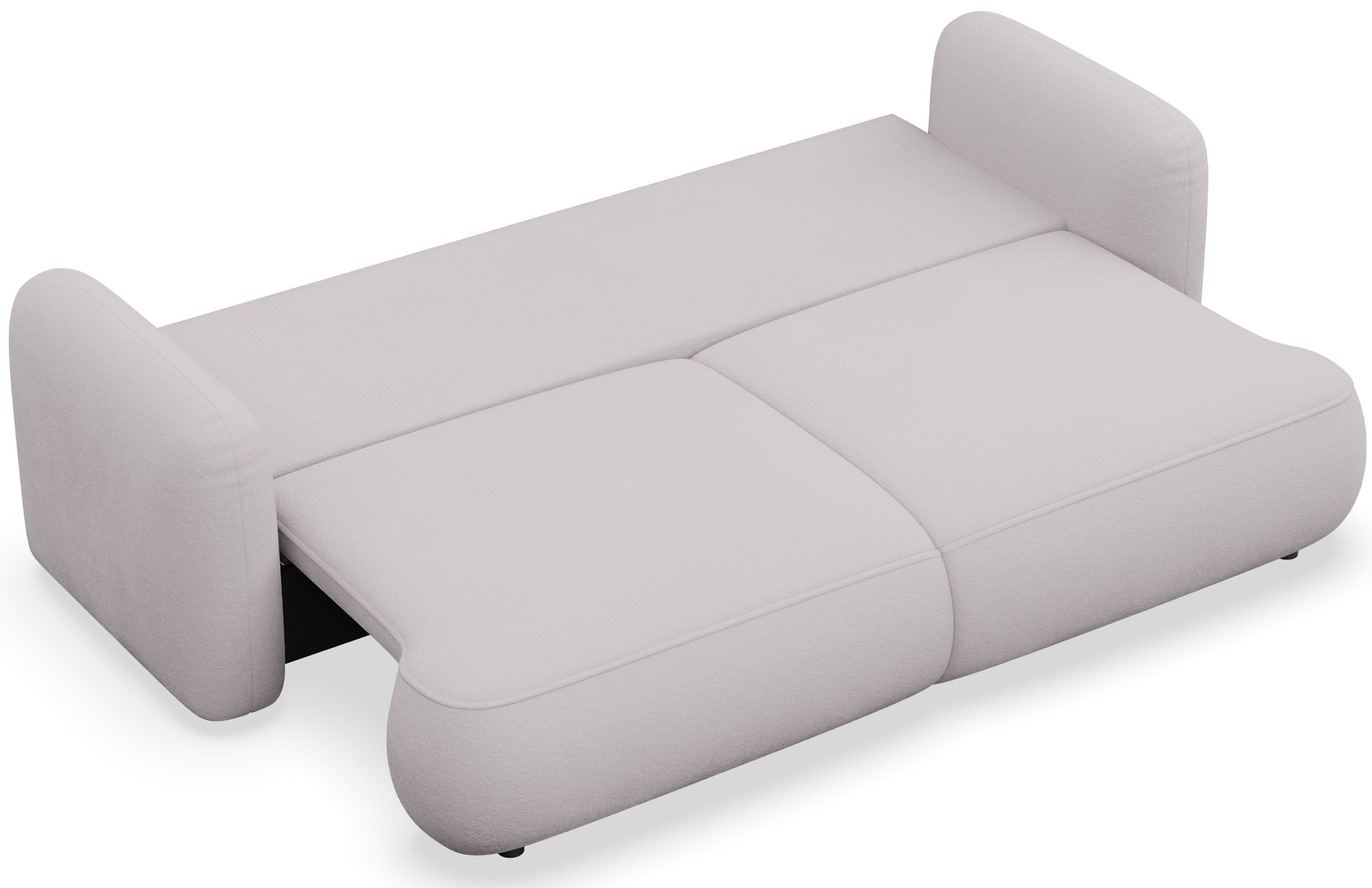 Dreisitziges ausklappbares Sofa Tvoya in grau-beigem Chenille