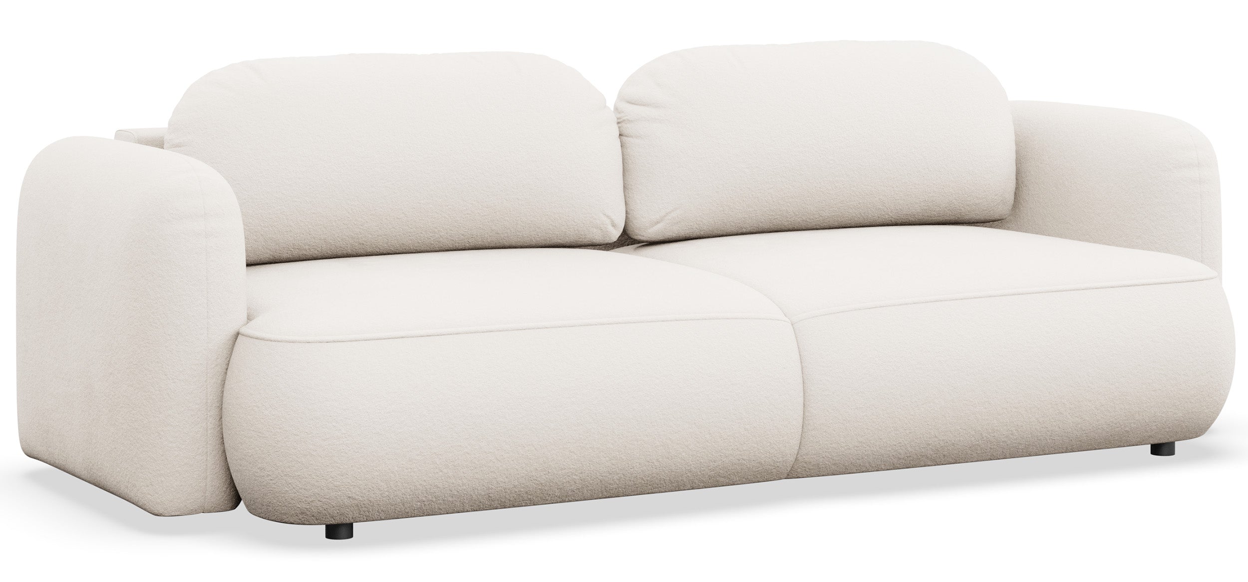 Drei-Sitzer ausklappbares Sofa Tvoya in cremefarbenem Chenille