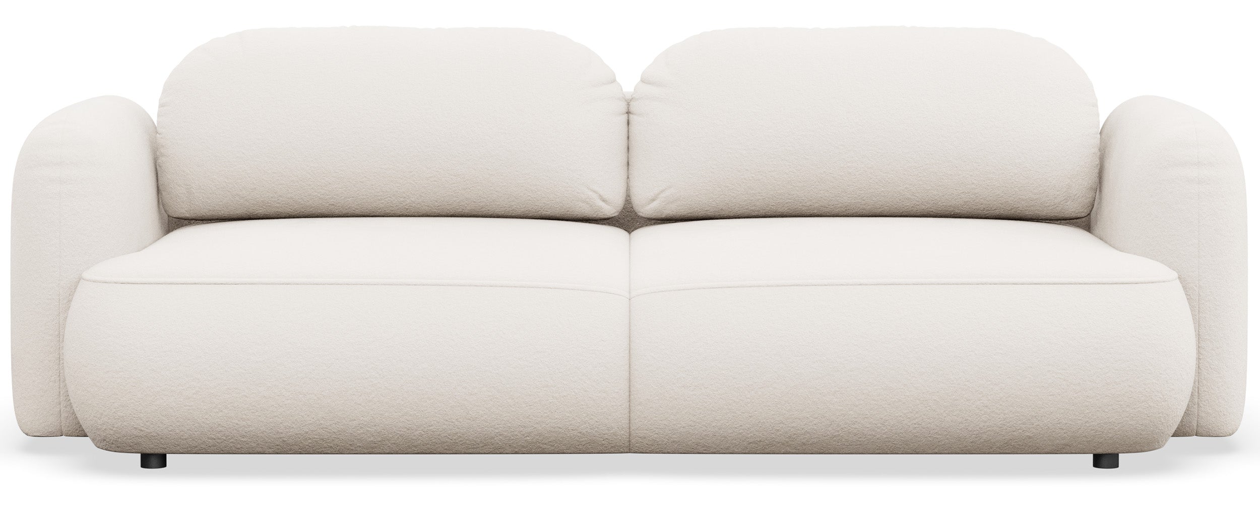 Drei-Sitzer ausklappbares Sofa Tvoya in cremefarbenem Chenille
