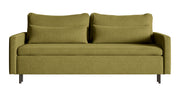 Dreisitziges ausklappbares Sofa Umpro mit Stauraum, olivgrüner Chenille-Bezug