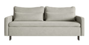 Dreisitziges ausklappbares Sofa Umpro mit Stauraum, grau-beige Chenille