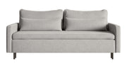 Dreisitziges ausklappbares Sofa Umpro mit Stauraum, grauer Chenille-Bezug