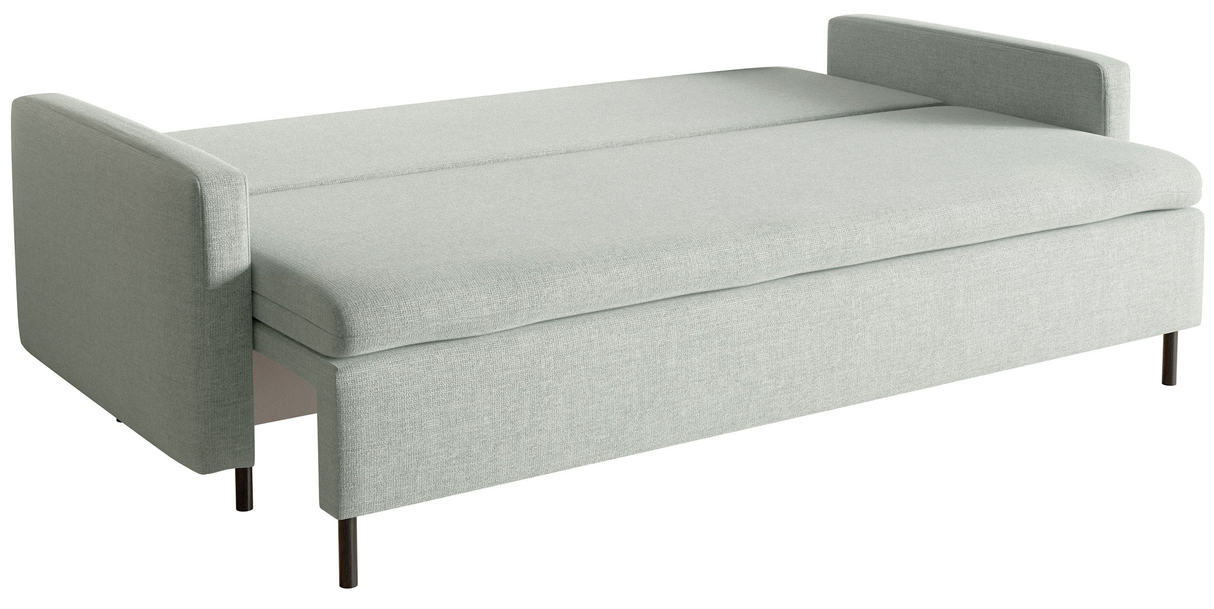 Dreisitziges ausklappbares Sofa Umpro mit Stauraum, minzgrüner Chenille, leicht zu reinigen
