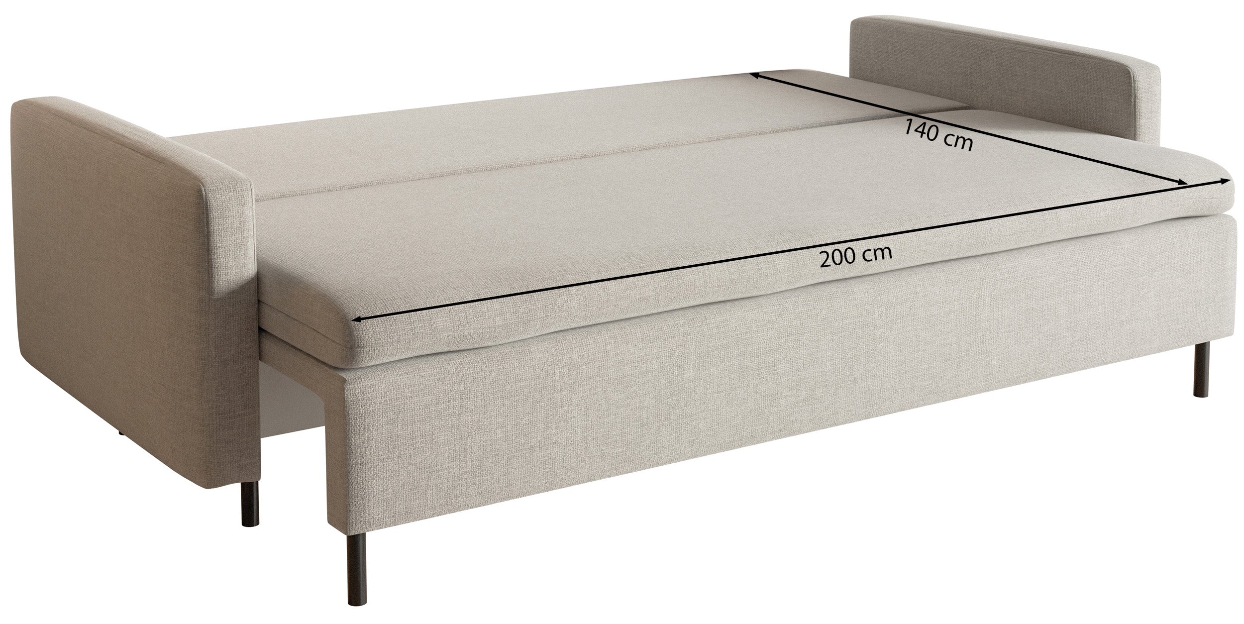 Dreisitziges ausklappbares Sofa Umpro mit Stauraum, dunkelgrüner Chenille, leicht zu reinigen