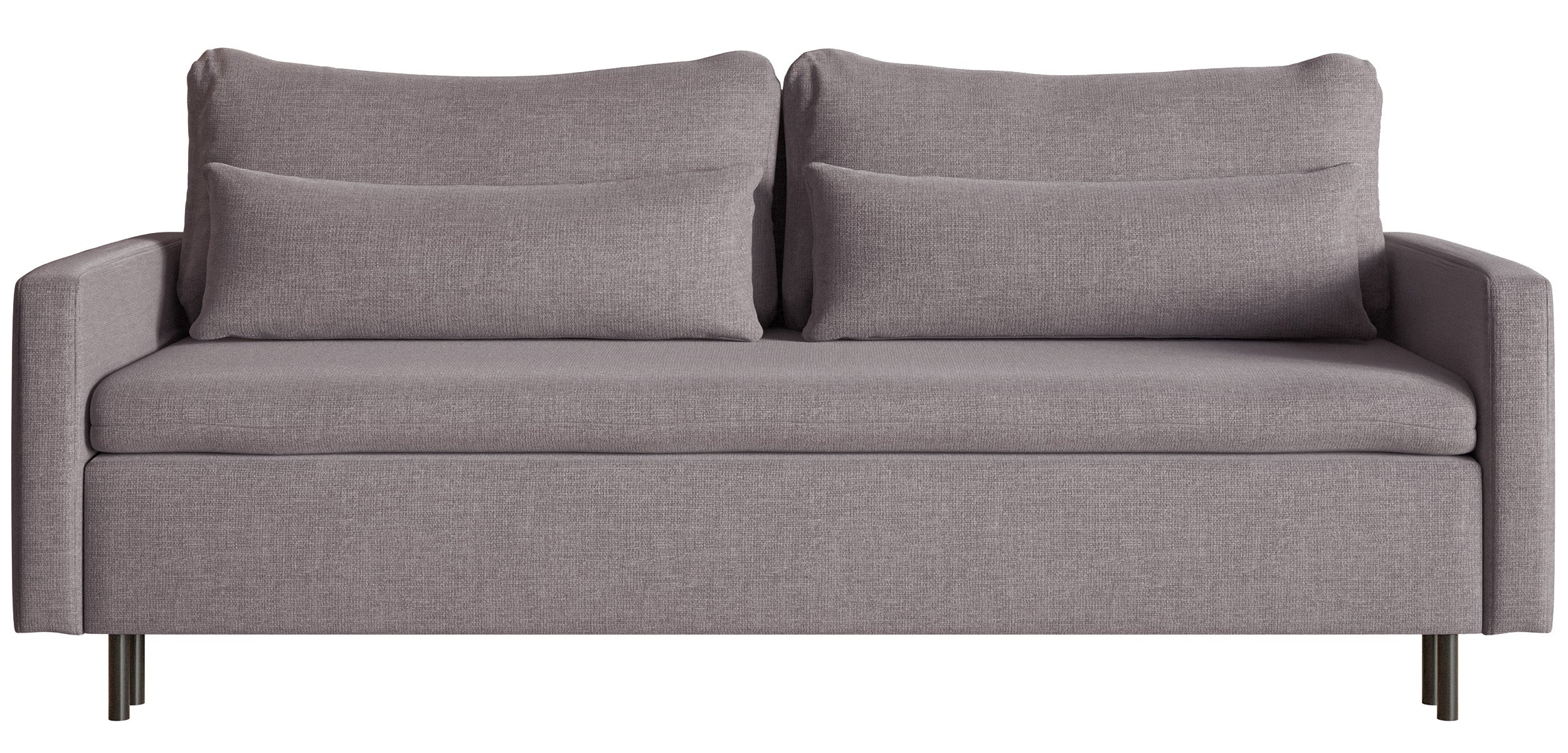 Dreisitziges Schlafsofa Umpro mit Stauraum, grau-braun, pflegeleichter Chenillestoff