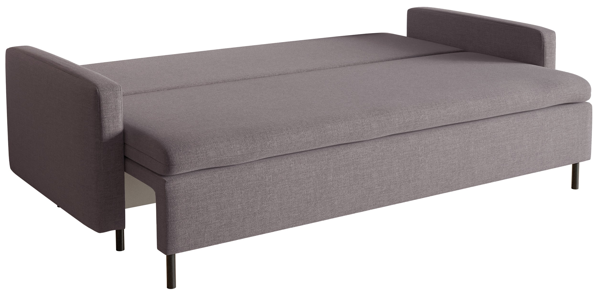 Dreisitziges Schlafsofa Umpro mit Stauraum, grau-braun, pflegeleichter Chenillestoff
