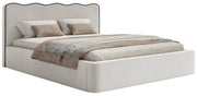 Gepolstertes Bett 200x200 cm Duney hellbeige Samt