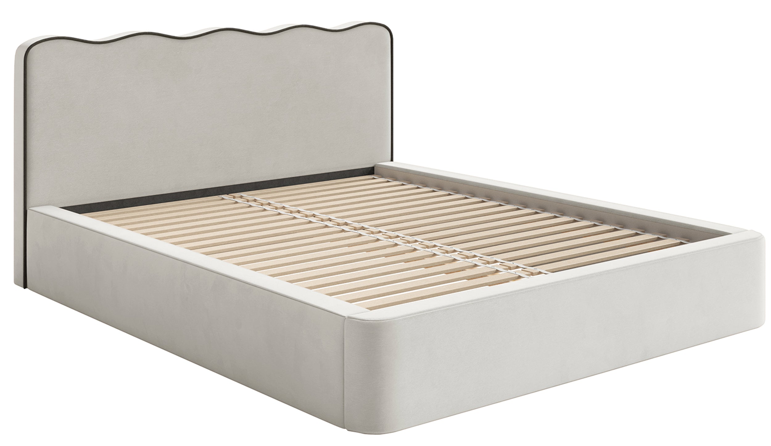 Gepolstertes Bett 200x200 cm Duney hellbeige Samt