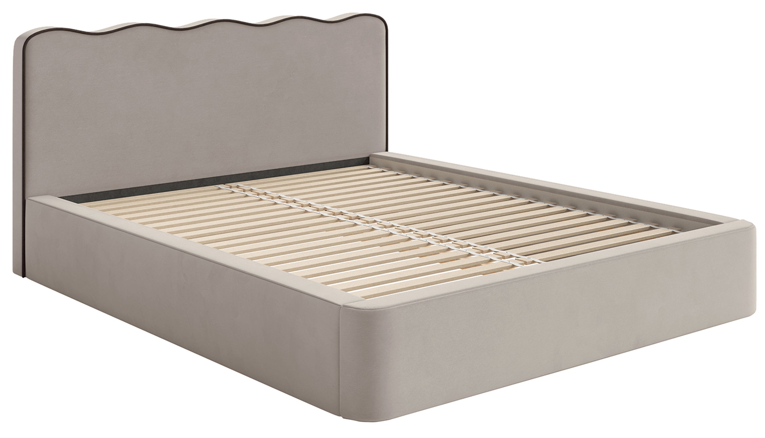 Gepolstertes Bett 160x200 cm Duney, beige Samt