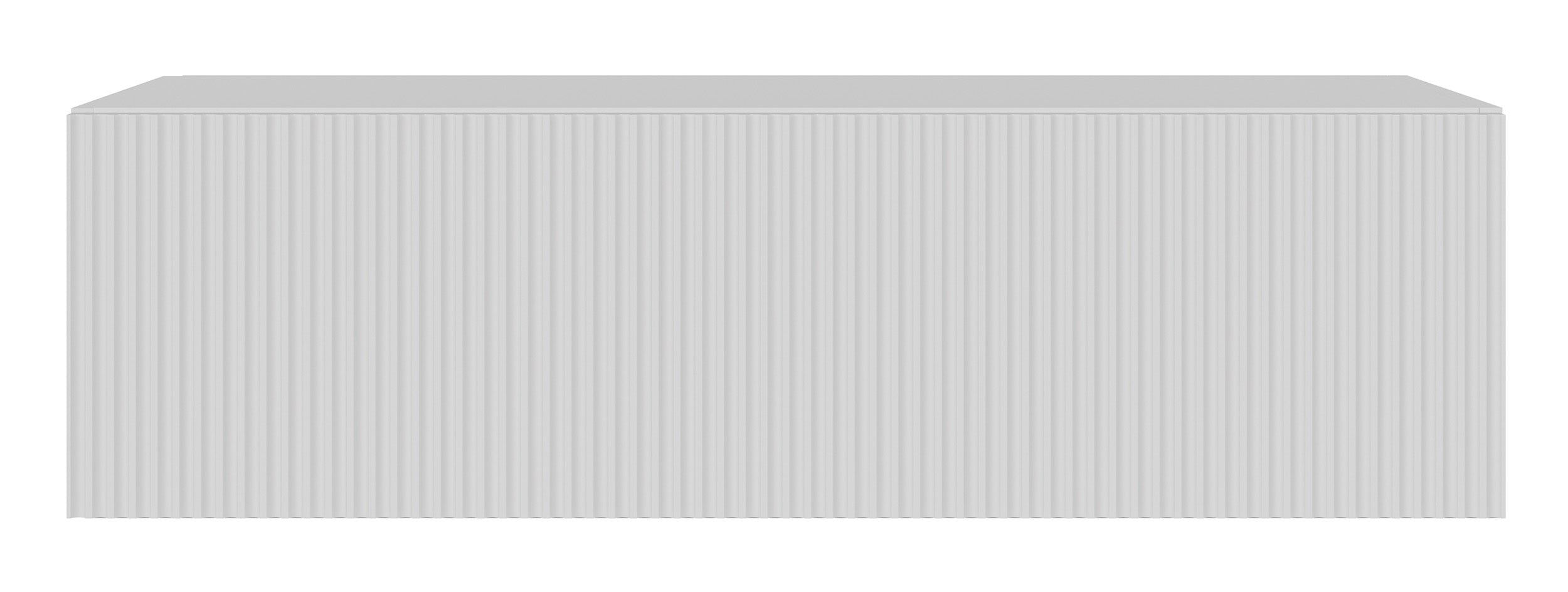 Hängender einflügeliger TV-Schrank Veldio mit geriffelter Front, 100 cm, weiß