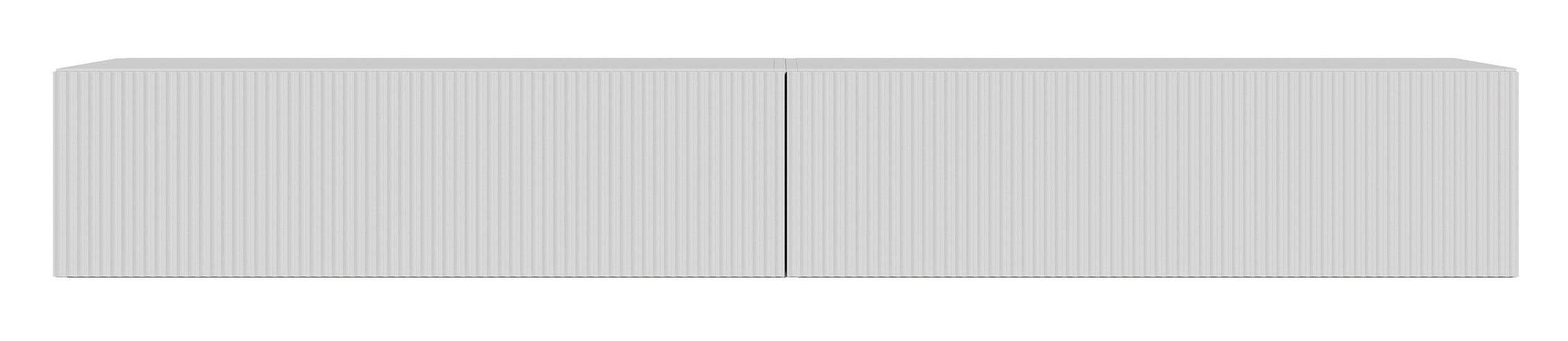 Hängender TV-Schrank Veldio mit zwei Türen und gerillter Front, 200 cm, weiß