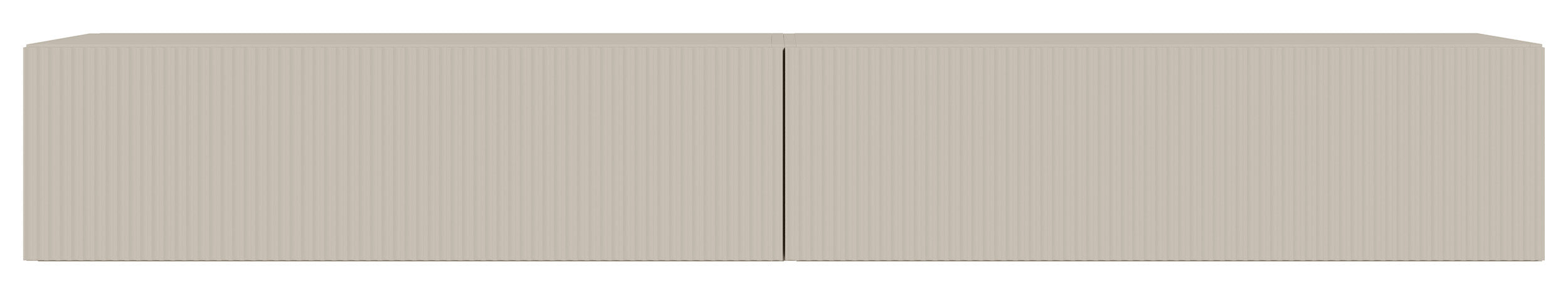 Hängender TV-Schrank Veldio mit zwei Türen und geriffelter Front, 200 cm, grau-beige