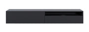 TV-Schrank Veldio mit gefräster Front und Nische, 175 cm, schwarze Wandmontage