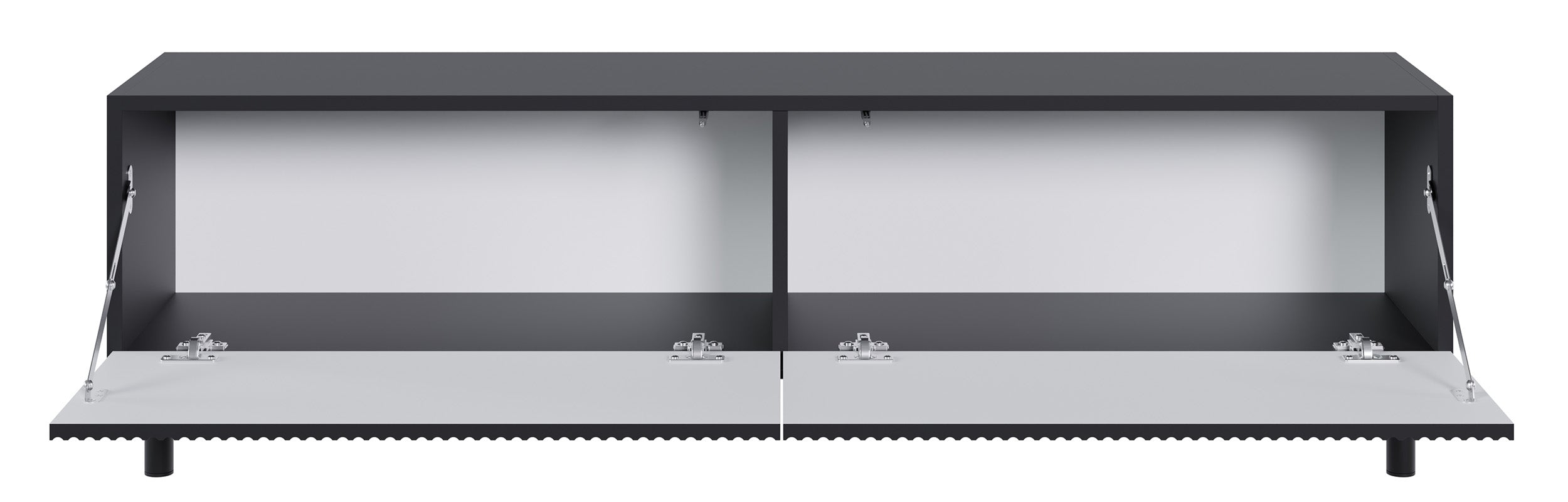 TV-Schrank Veldio New mit gefräster Front, 140 cm, schwarz