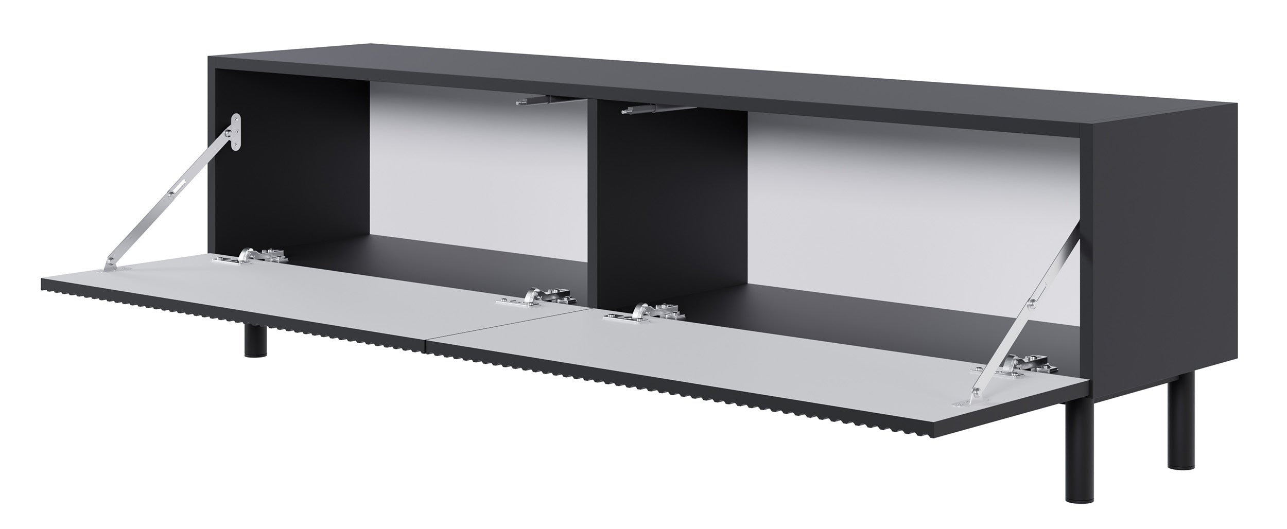 TV-Schrank Veldio New mit gefräster Front, 140 cm, schwarz