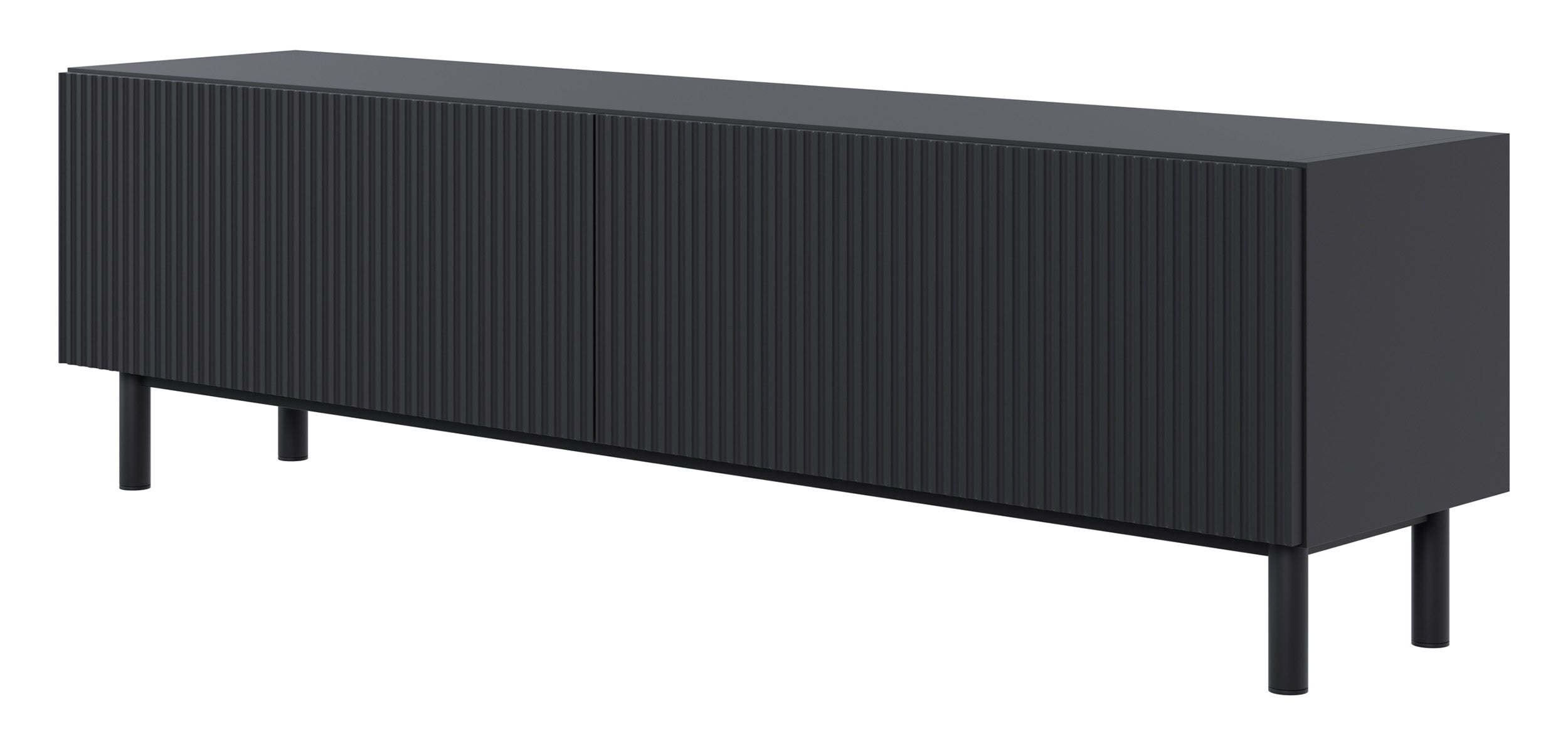 TV-Schrank Veldio New mit gefräster Front, 140 cm, schwarz