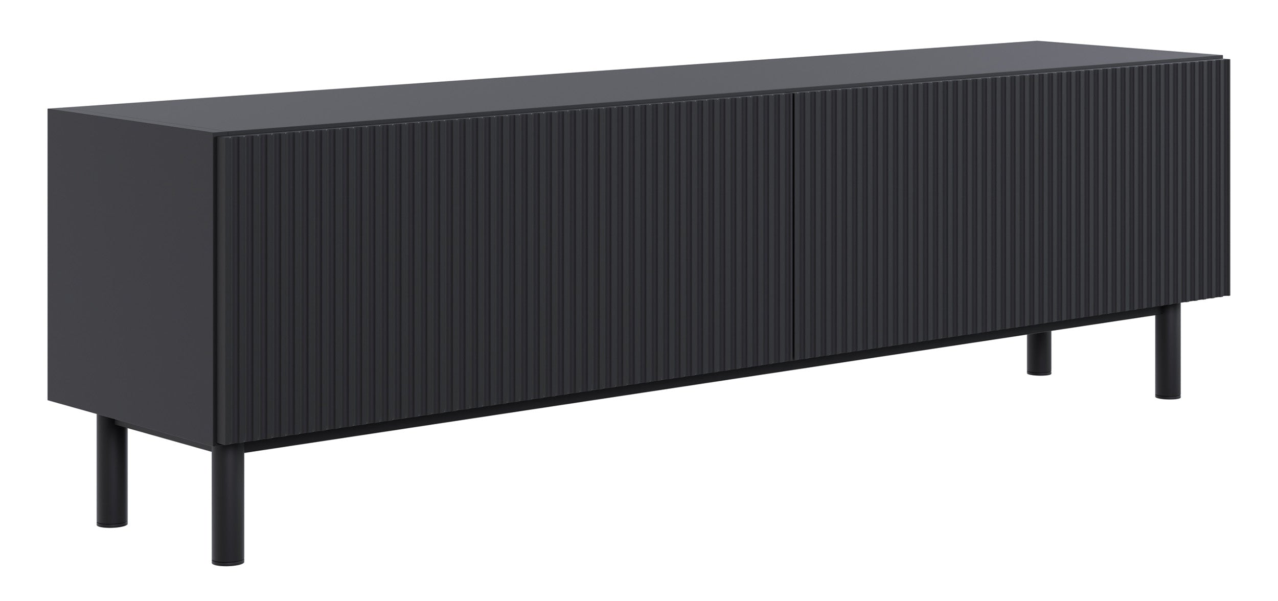 TV-Schrank Veldio New mit gefräster Front, 140 cm, schwarz