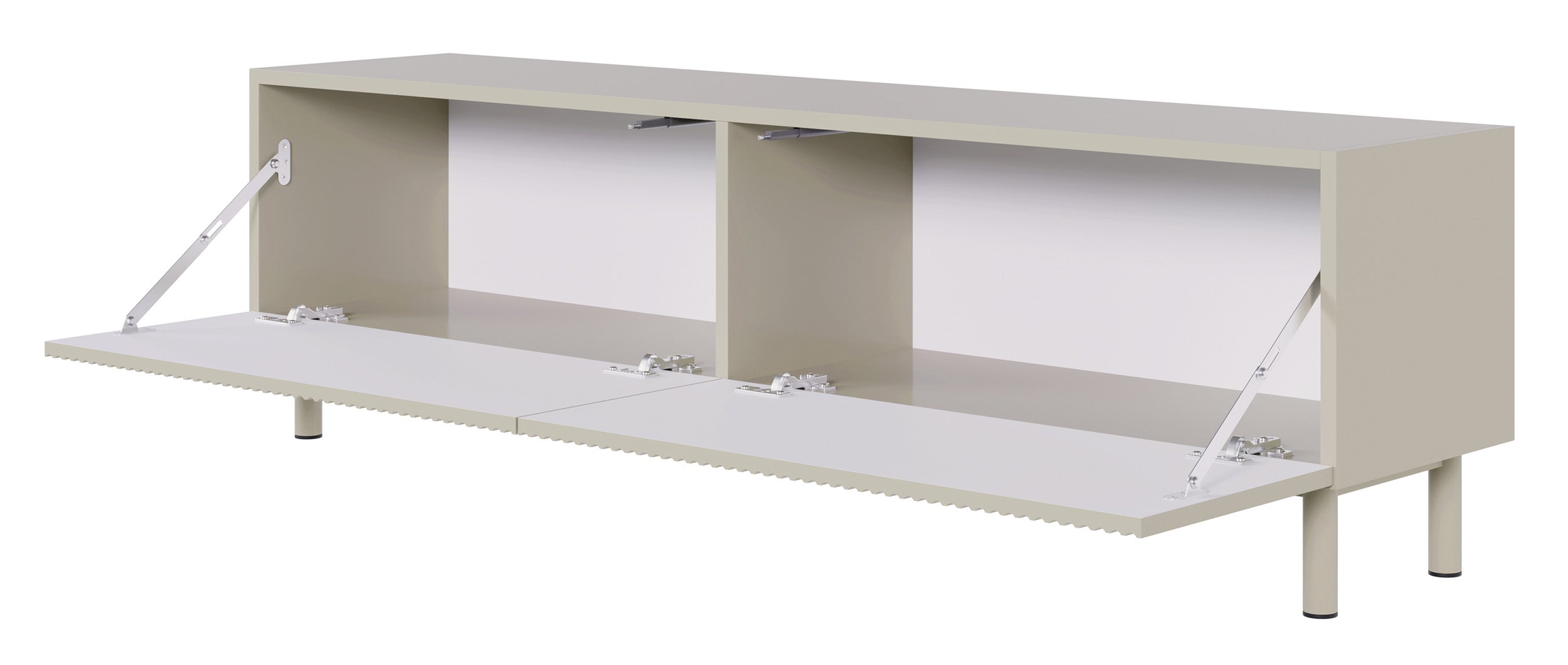 TV-Schrank Veldio New mit gefräster Front 140 cm grau-beige