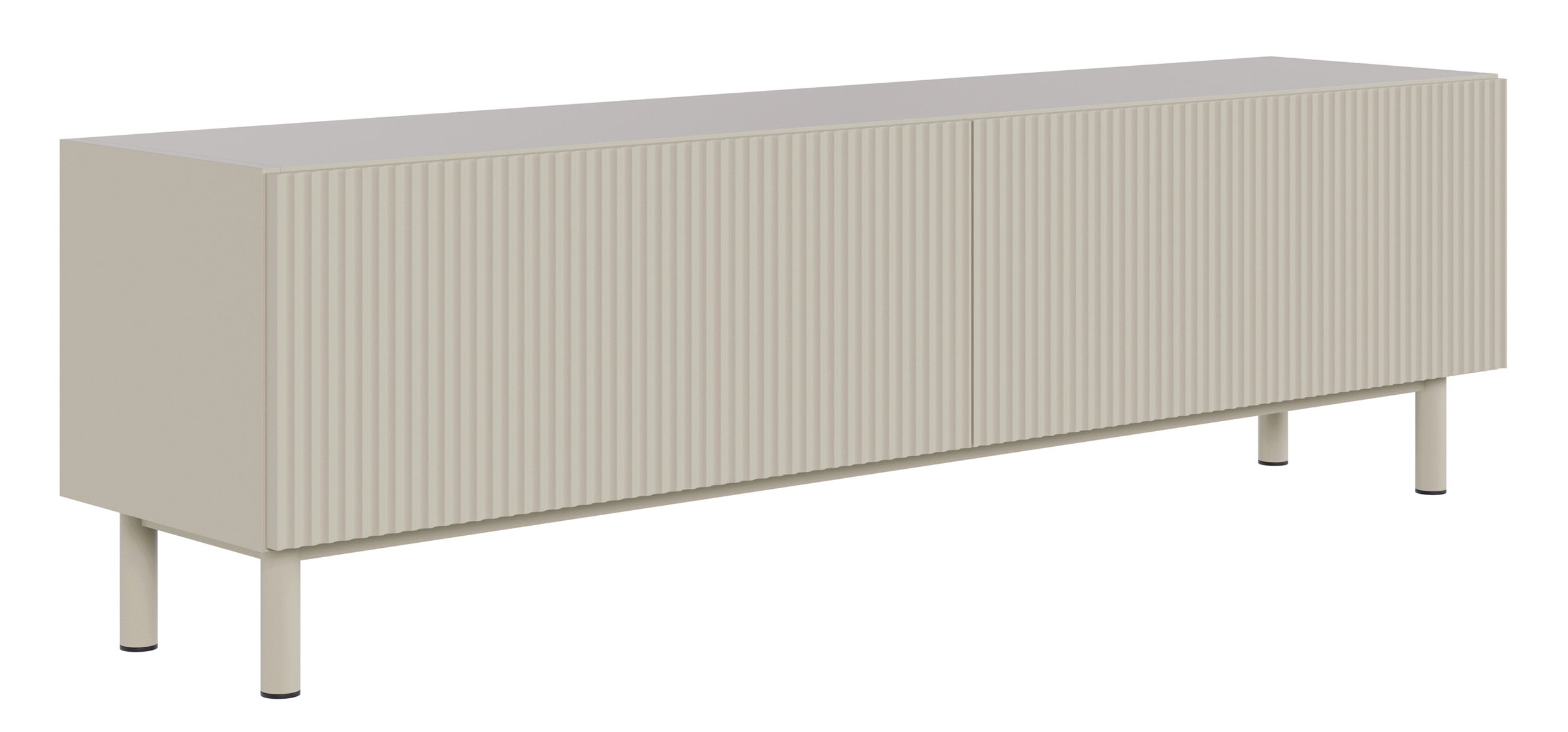 TV-Schrank Veldio New mit gefräster Front 140 cm grau-beige