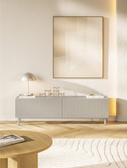 TV-Schrank Veldio New mit gefräster Front 140 cm grau-beige