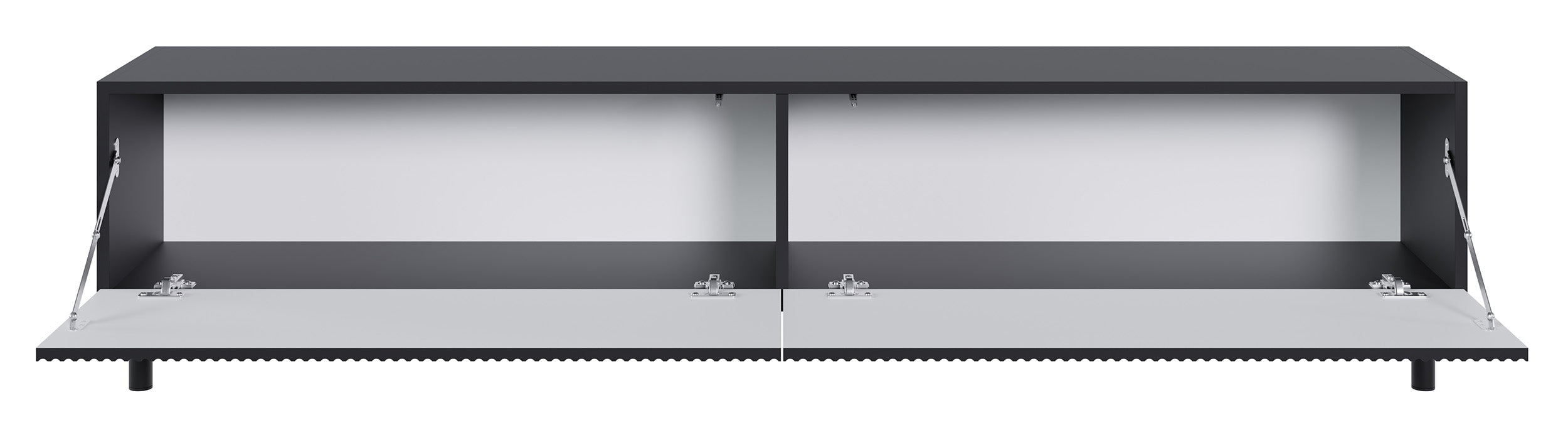 TV-Schrank Veldio New mit gefräster Front, 175 cm, schwarz