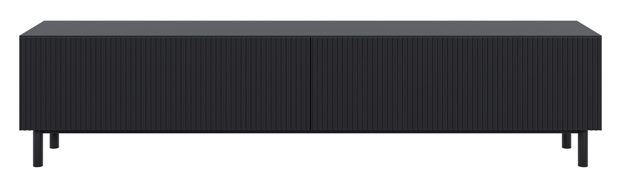 TV-Schrank Veldio New mit gefräster Front, 175 cm, schwarz