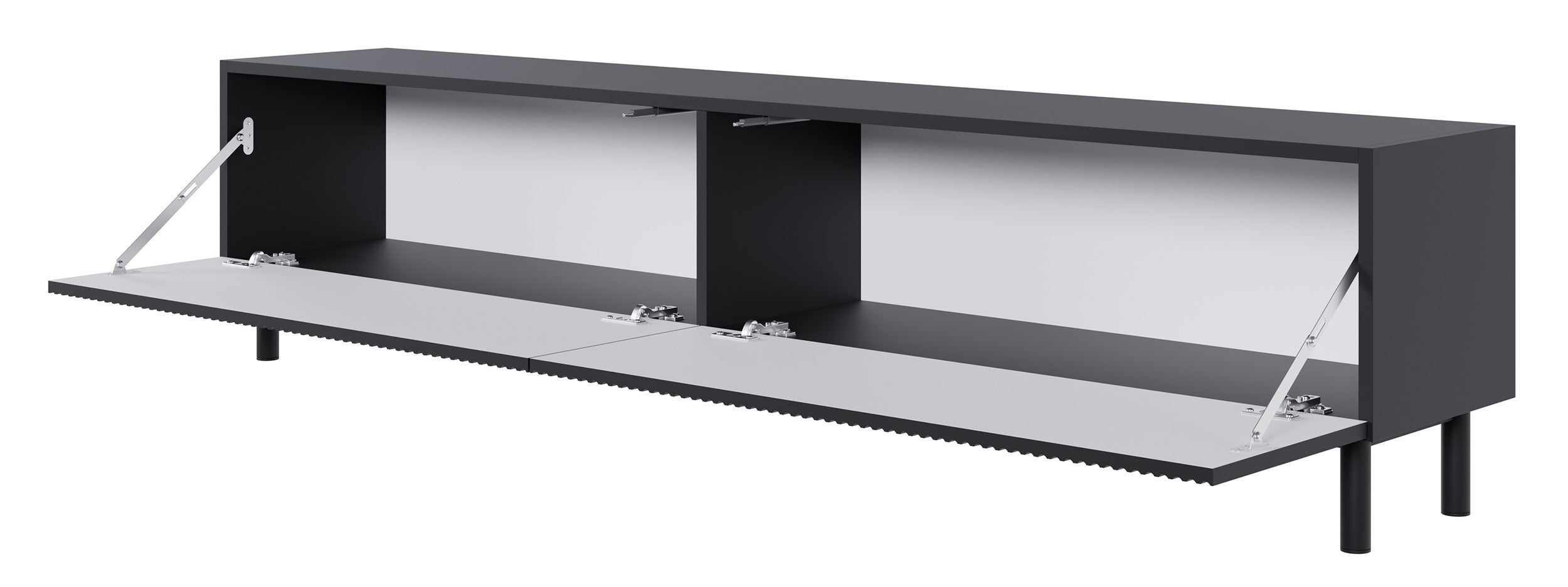 TV-Schrank Veldio New mit gefräster Front, 175 cm, schwarz