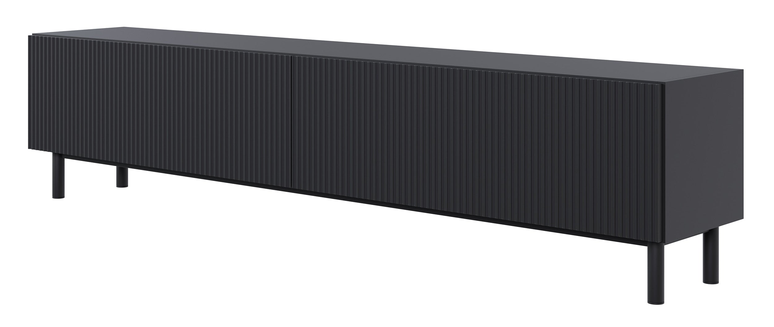 TV-Schrank Veldio New mit gefräster Front, 175 cm, schwarz