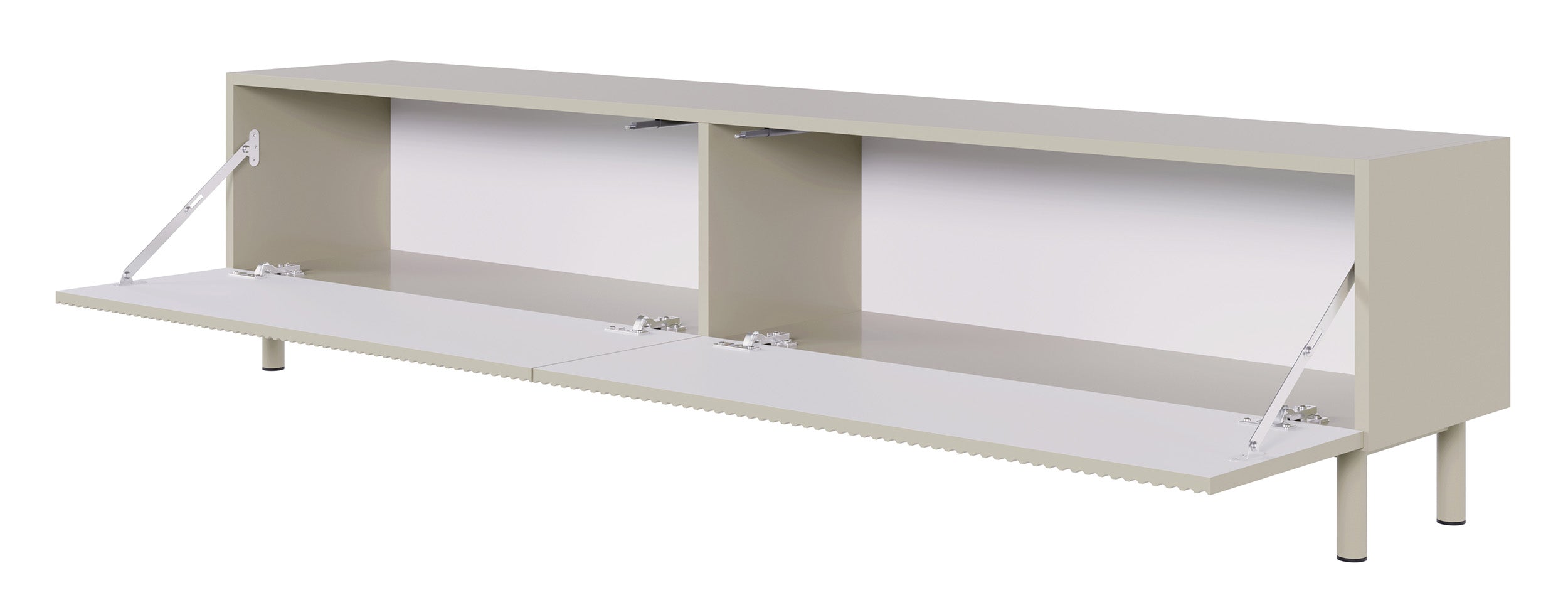 TV-Schrank Veldio New mit gefräster Front 175 cm grau-beige