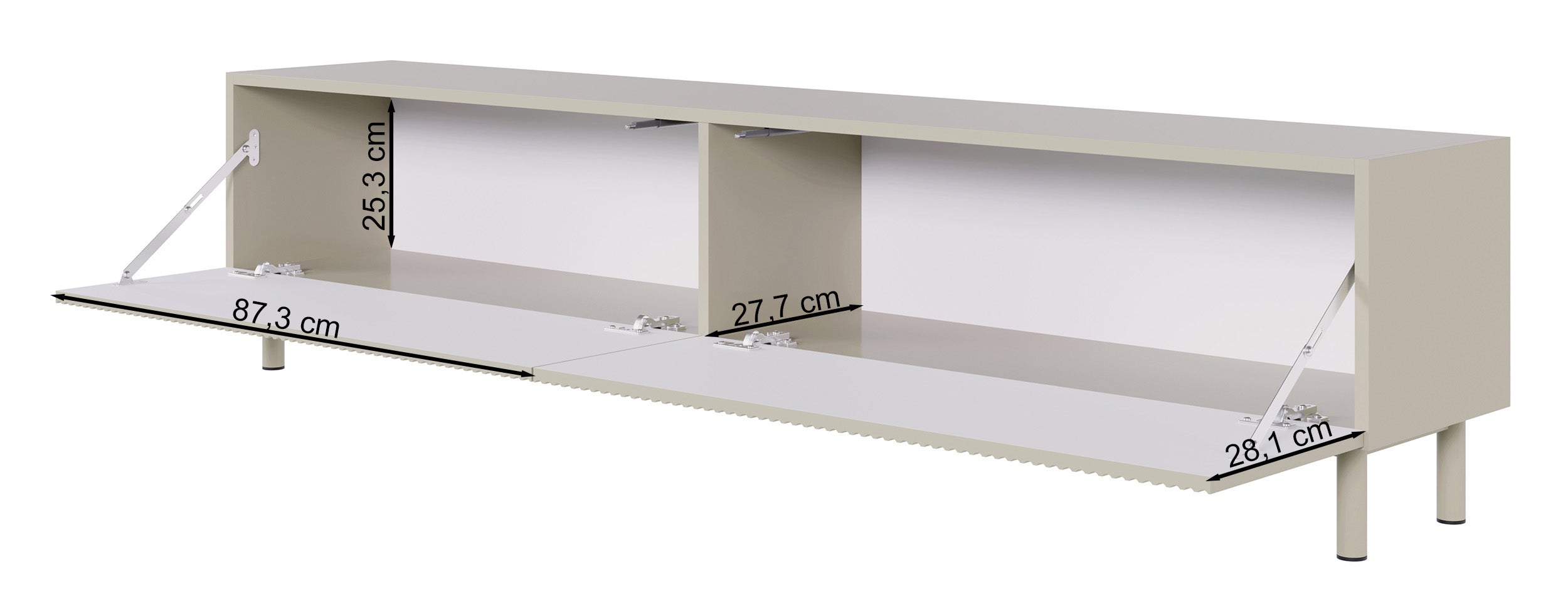 TV-Schrank Veldio New mit gefräster Front 175 cm grau-beige