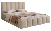 Polsterbett 160x200 cm Sarafino mit Bettkasten, beige Samt, Metallrahmen