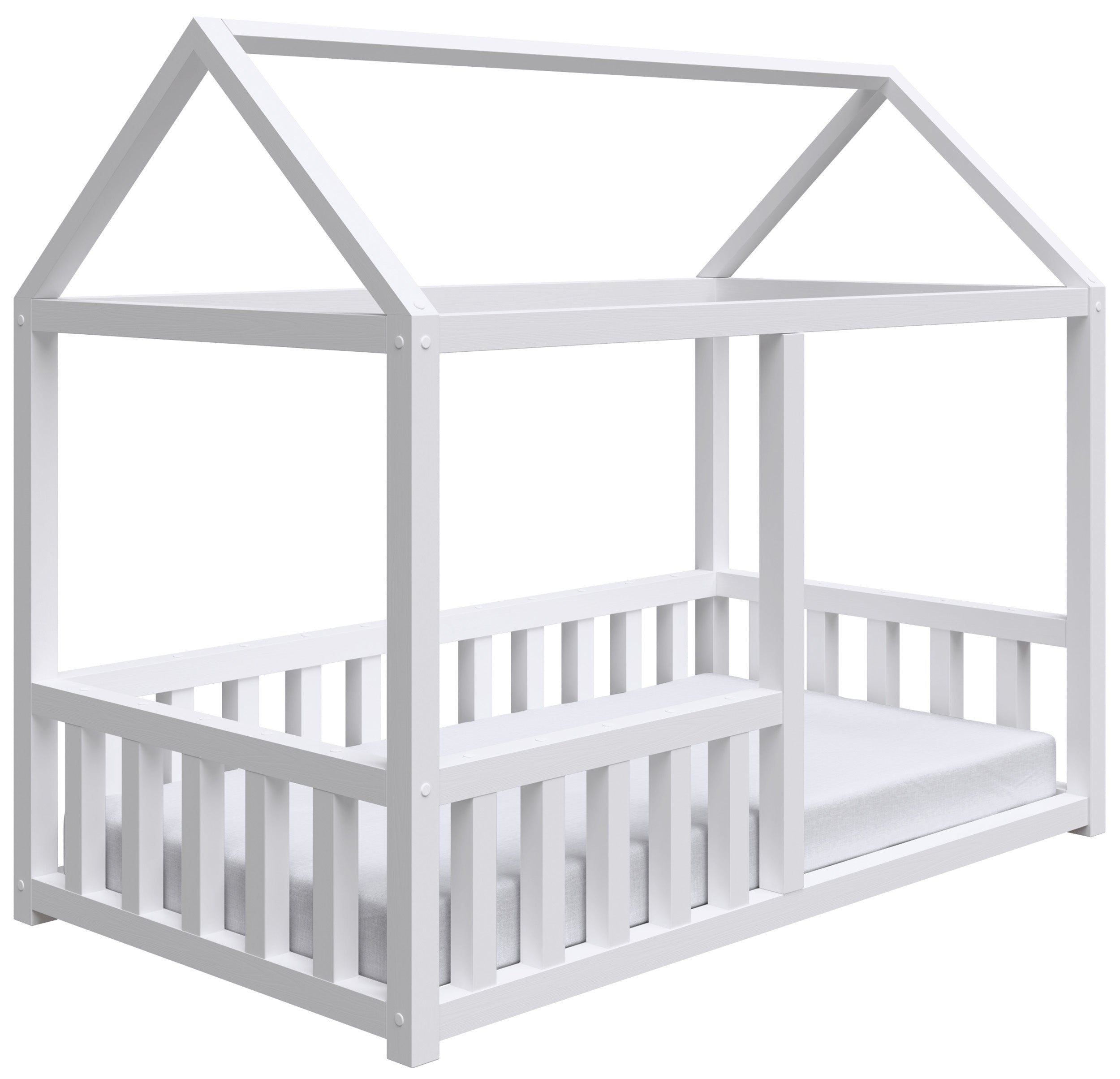 Bett 75x160 cm Vistena Haus weiß