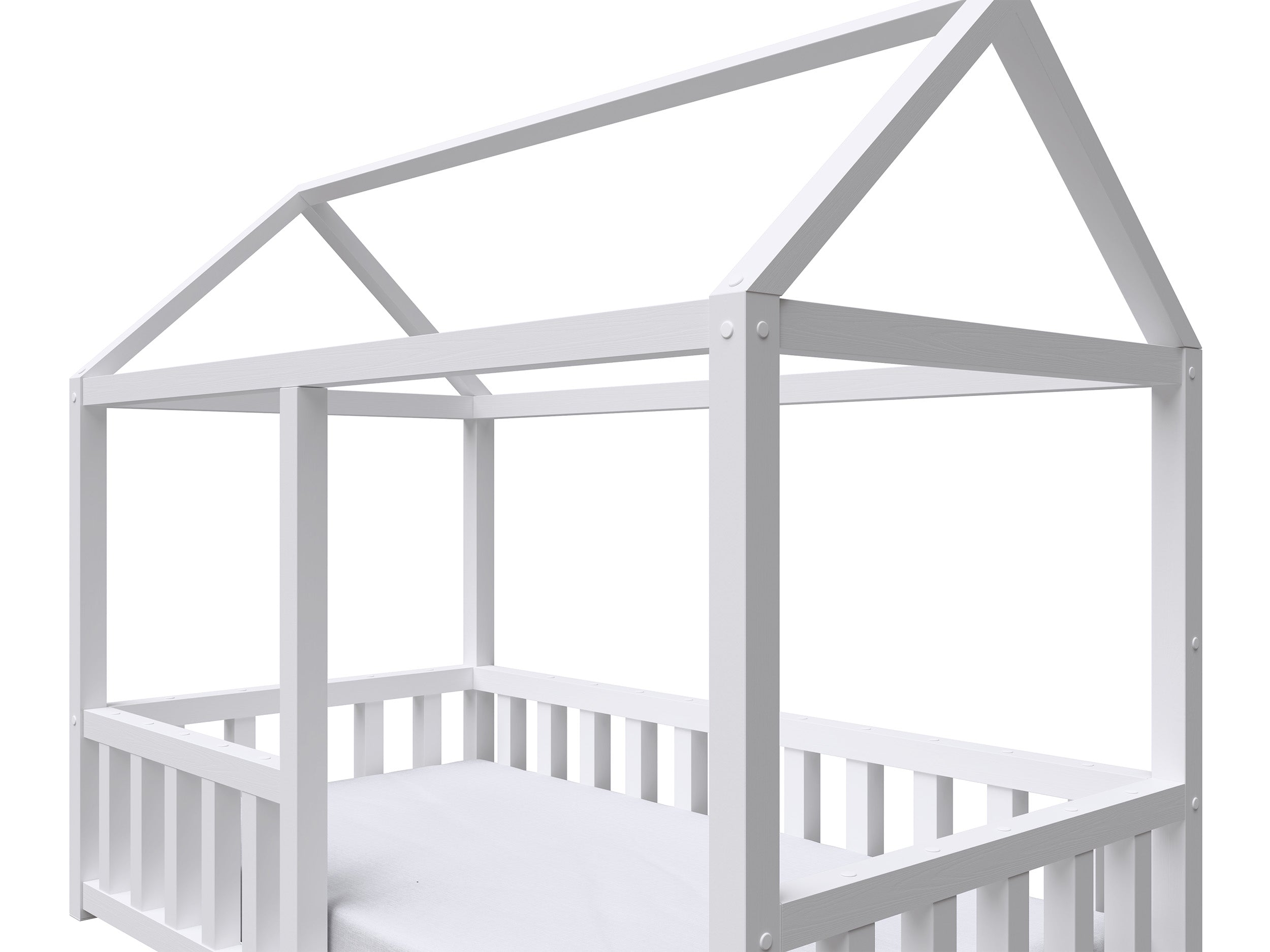 Bett 75x160 cm Vistena Haus weiß