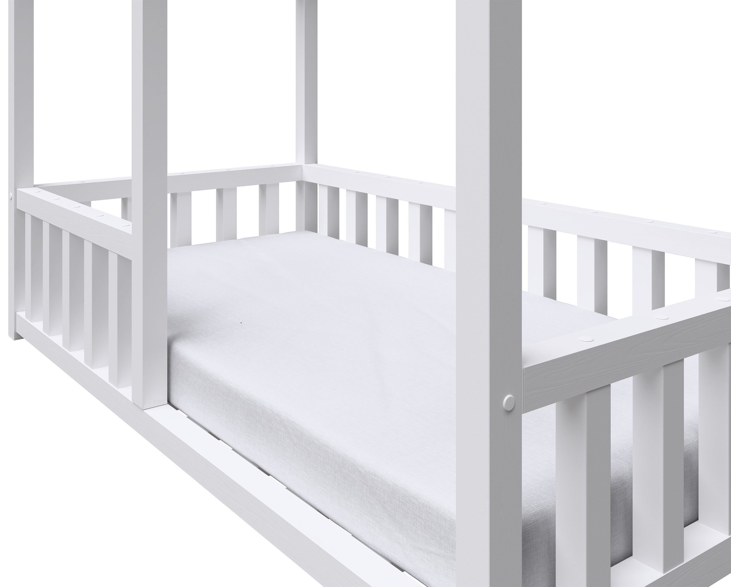 Bett 75x160 cm Vistena Haus weiß