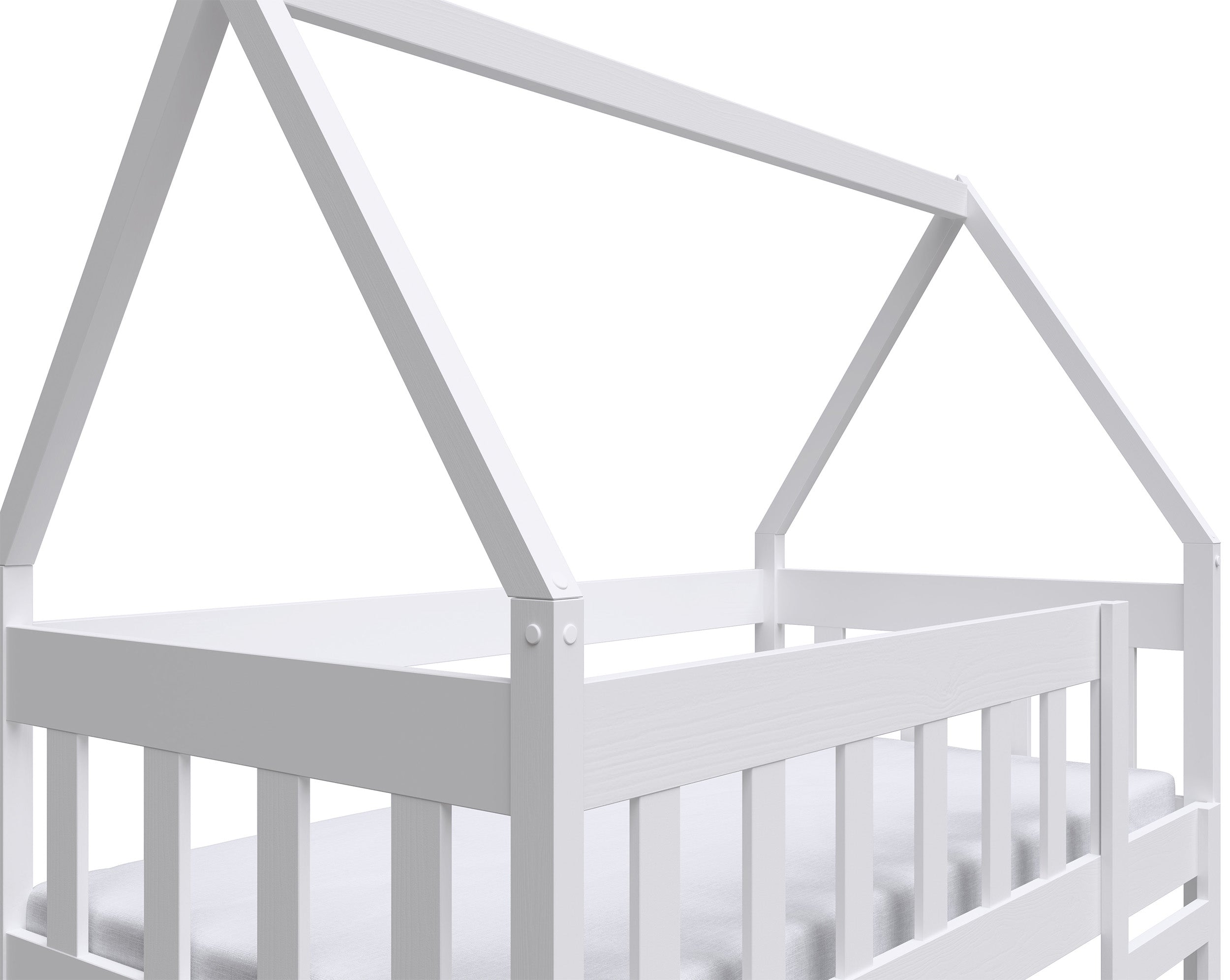 Etagenbett 75x180 cm Vistena Doppelbett Haus mit Schubladen weiß